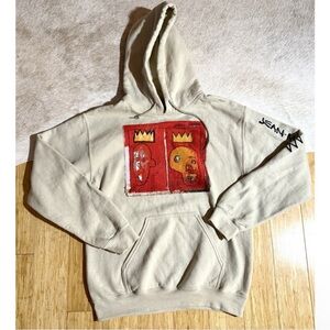 Vintage Jean-Michel Basquiat Painting Beige Hoodie